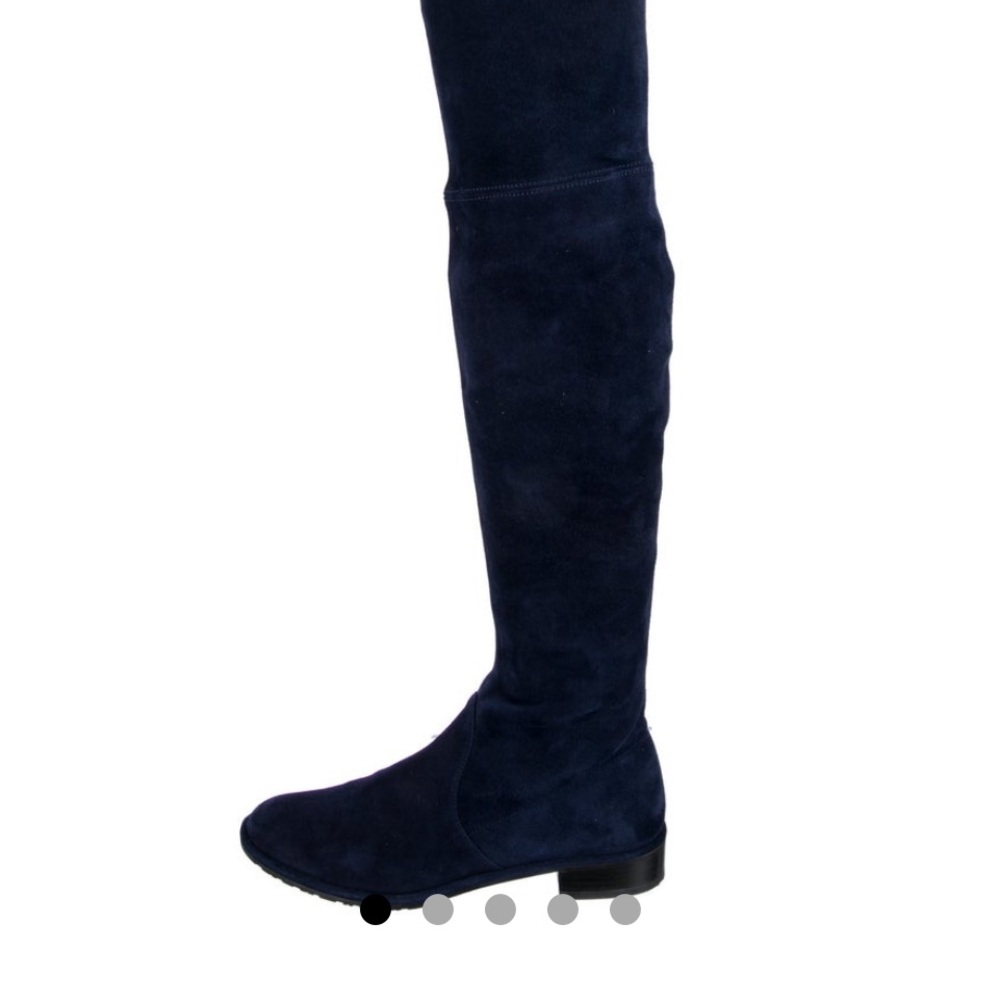 Navy blue Suede Lowland over the knee boots